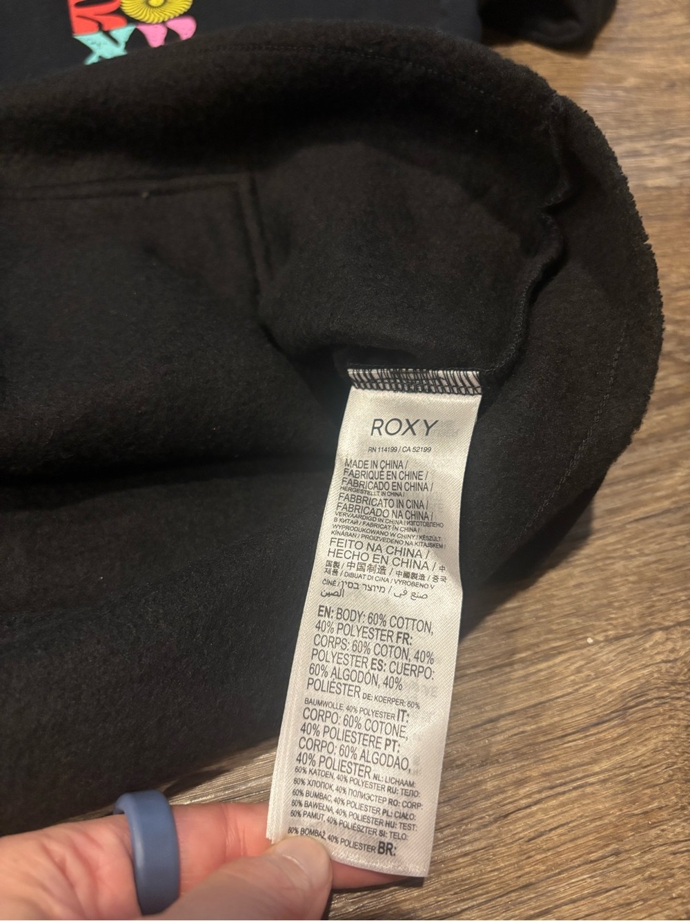 NWT Roxy Endless Sunshine Zip Hoodie Black Lightweight Surf Coast Graphic Large - Picture 8 of 8